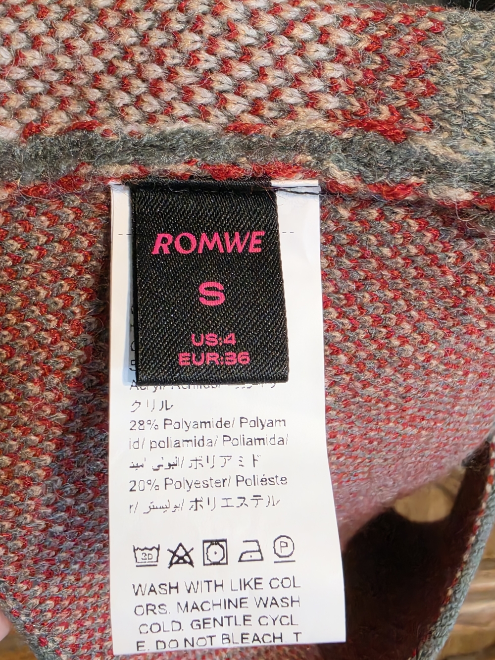 ROMWE Olive Green Knit Mushroom Print Crop Top - Picture 3 of 3